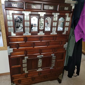 Antique Korean Chest with hand carved Brass Detail