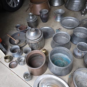 Large Copper Turkish Pots Hand Carved