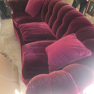Premier Glaret Red Mohair Sofa with Down Lining